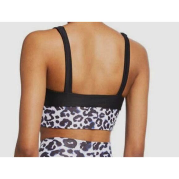 Beach Riot Women's Black Leopard Print Sports Bra Size Large Activewear Workout - Picture 2 of 6
